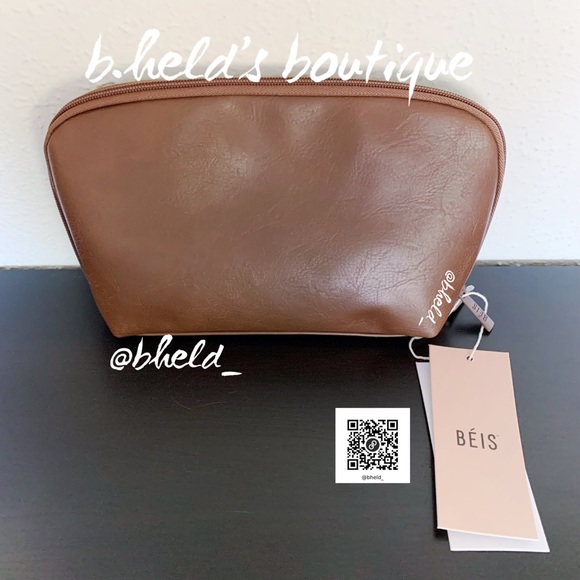 BÉIS The Cosmetic Pouch Set in Maple Brown Brand New NWT - Picture 9 of 16